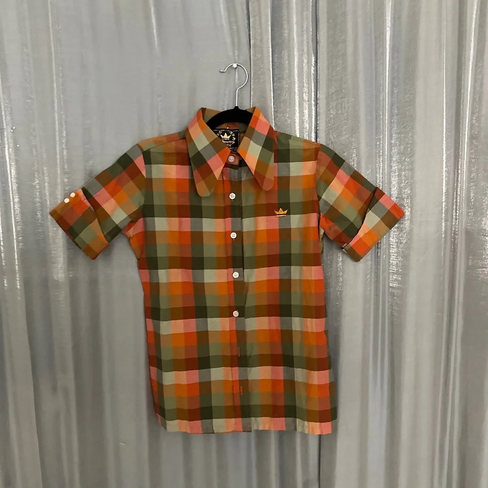 beagle collar plaid button up - Picture 1 of 7